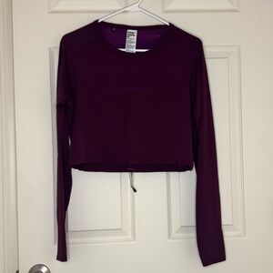 Gymshark Long-Sleeve Crop Top in Plum